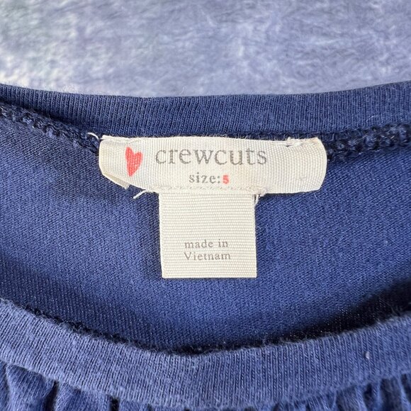 Girls Navy Blue Crewcut Tiered Dress Sz 5 - Picture 4 of 4